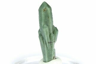 Green Hedenbergite Included Quartz Cluster - Mongolia #366517