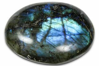 Flashy, Polished Labradorite Palm Stone - Madagascar #334252
