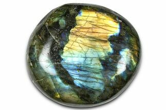 Flashy, Polished Labradorite Palm Stone - Madagascar #334258