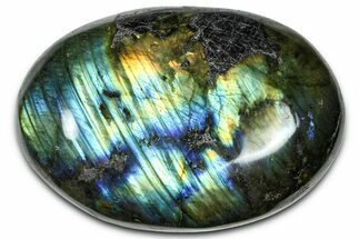 Flashy, Polished Labradorite Palm Stone - Madagascar #334261
