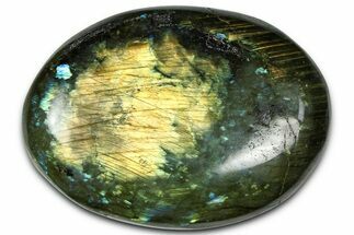 Flashy, Polished Labradorite Palm Stone - Madagascar #334262
