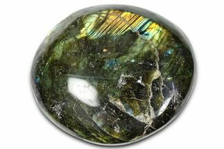 Flashy, Polished Labradorite Palm Stone - Madagascar #334289