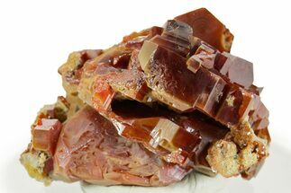 Deep Red Vanadinite Crystal Cluster - Large Crystals #368092