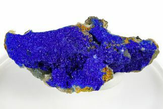 Sparkling Blue Azurite Crystals on Smithsonite - Congo #368202