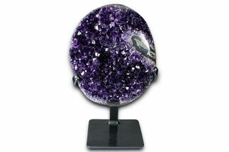 Sparkling Amethyst Geode With Metal Stand - Uruguay #368390