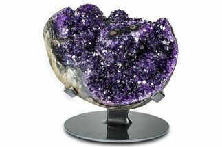 Sparkling Amethyst Geode With Metal Stand - Uruguay #368391