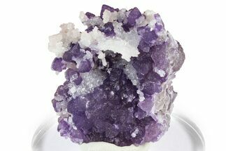 Rich Purple Octahedral Fluorite Crystals w/ Druzy Quartz - Arizona #368344