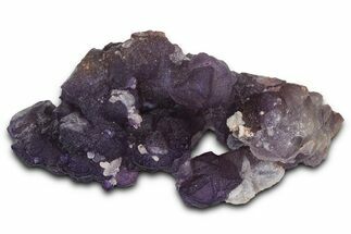 Rich Purple Octahedral Fluorite Crystals w/ Druzy Quartz - Arizona #368371