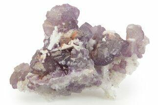 Rich Purple Octahedral Fluorite Crystals w/ Druzy Quartz - Arizona #368394
