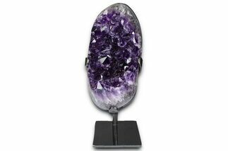 Deep-Purple Amethyst Geode With Metal Stand - Uruguay #368353