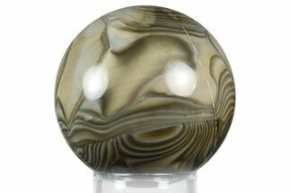 Polished Striped Flint Sphere - Poland #369037