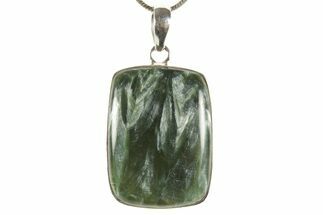 Polished Seraphinite Pendant (Necklace) - Sterling Silver #369938