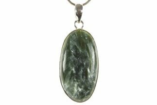 Polished Seraphinite Pendant (Necklace) - Sterling Silver #369944