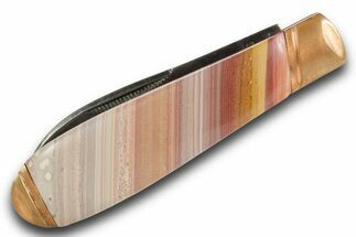 Pocket Knife with Banded Jasper Inlays #370831