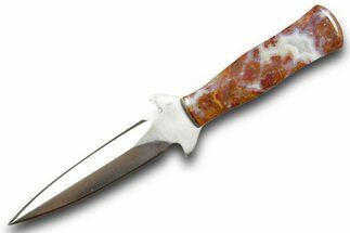 Knife With Colorful Agate Inlays #370842