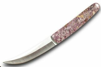 Knife with Purple Lepidolite Stone Inlays #370844