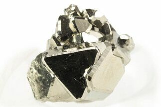 Gleaming Octahedral Pyrite Crystal Cluster - Peru #371216