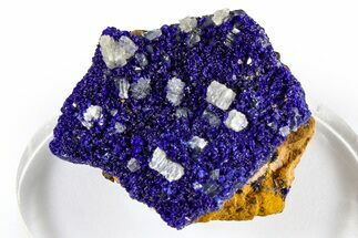 Sparkling Blue Azurite Crystals with Cerussite - Congo #372234