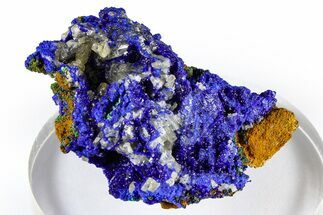 Cerussite Crystals on Sparkling Azurite - Congo #372236