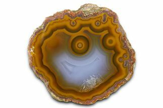 Polished Orange/Blue Banded Agate - Kerrouchen, Morocco #372676