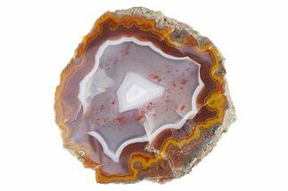 Polished Red/Purple/Orange Banded Agate - Kerrouchen, Morocco #372662