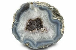 Las Choyas Coconut Geode Half with Smoky Amethyst - Mexico #373056