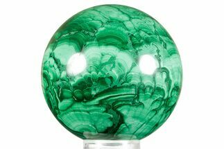 Flowery Polished Malachite Sphere - DR Congo #374466