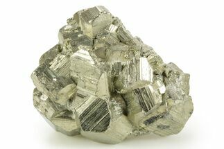 Gleaming Striated Pyrite Cluster - Peru #375837