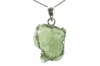 Green Moldavite Tektite Pendant ( g) - Czech Republic #376316
