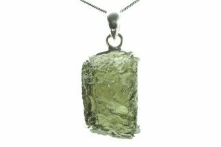 Green Moldavite Tektite Pendant ( g) - Czech Republic #376317