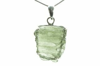 Green Moldavite Tektite Pendant ( g) - Czech Republic #376318