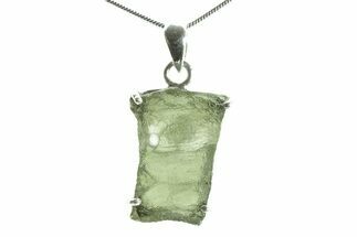 Green Moldavite Tektite Pendant ( g) - Czech Republic #376319