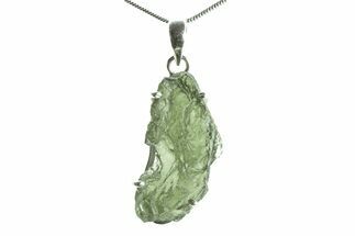 Green Moldavite Tektite Pendant ( g) - Czech Republic #376322