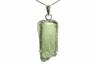 Green Moldavite Tektite Pendant ( g) - Czech Republic #376323