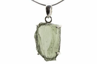 Green Moldavite Tektite Pendant ( g) - Czech Republic #376324