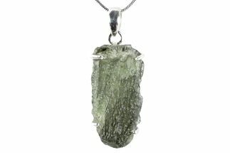 Green Moldavite Tektite Pendant ( g) - Czech Republic #376220