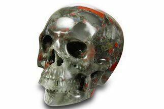 Realistic, Polished Bloodstone (Heliotrope) Skull - South Africa #378597