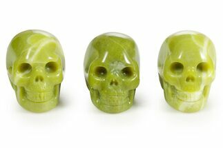 Polished Xiuyan Jade (Serpentine) Skulls #378701