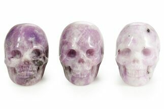 Polished Lepidolite Skulls #378715