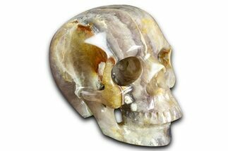 Realistic, Banded Light Purple Fluorite Skull #378661