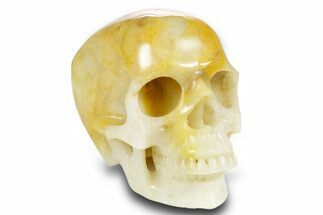 Realistic Banded Orange Calcite Skull #378611