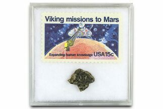 Martian Meteorite ( g) Slice - With Viking Mission Stamp #378796