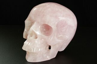 Realistic, Brazilian Rose Quartz Crystal Skull #378756