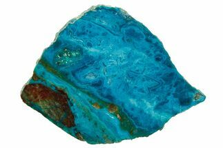 Polished Banded Chrysocolla Slice - Bagdad Mine, Arizona #378916