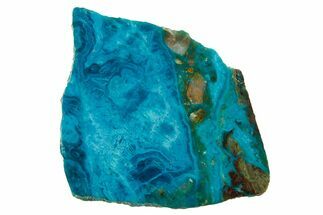 Polished Banded Chrysocolla Slice - Bagdad Mine, Arizona #378917