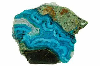 Polished Banded Chrysocolla Slice - Bagdad Mine, Arizona #378922