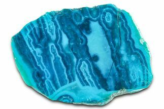 Polished Banded Chrysocolla Slice - Bagdad Mine, Arizona #378896