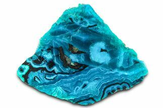 Polished Banded Chrysocolla Slice - Bagdad Mine, Arizona #378900