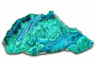 Polished Banded Chrysocolla and Malachite - Bagdad Mine, Arizona #378932