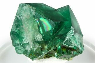 Fluorescent Green Fluorite Twins - Diana Maria Mine, England #379544